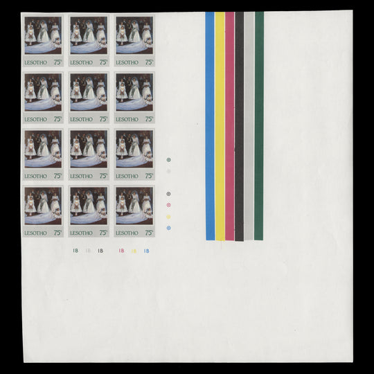Lesotho 1982 Birthday of Princess of Wales imperf proof plate block