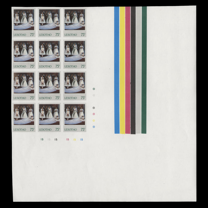 Lesotho 1982 Birthday of Princess of Wales imperf proof plate block