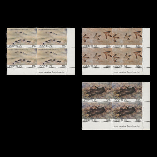 Lesotho 1984 (MNH) Prehistoric Footprints imprint blocks