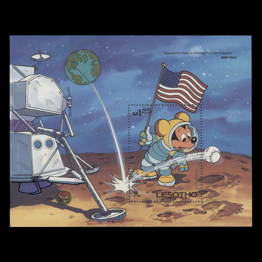 Lesotho 1985 (MNH) Disney/Mark Twain Birth Anniversary miniature sheet
