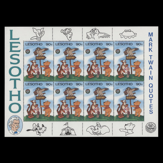Lesotho 1985 (MNH) Disney/Mark Twain Birth Anniversary sheetlet