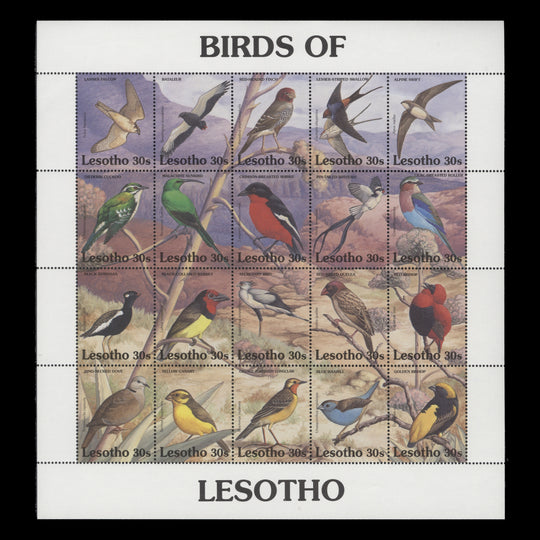 Lesotho 1992 (MNH) Birds sheetlet