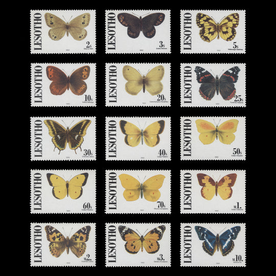 Lesotho 1992 (MNH) Butterflies definitives with '1992' imprint