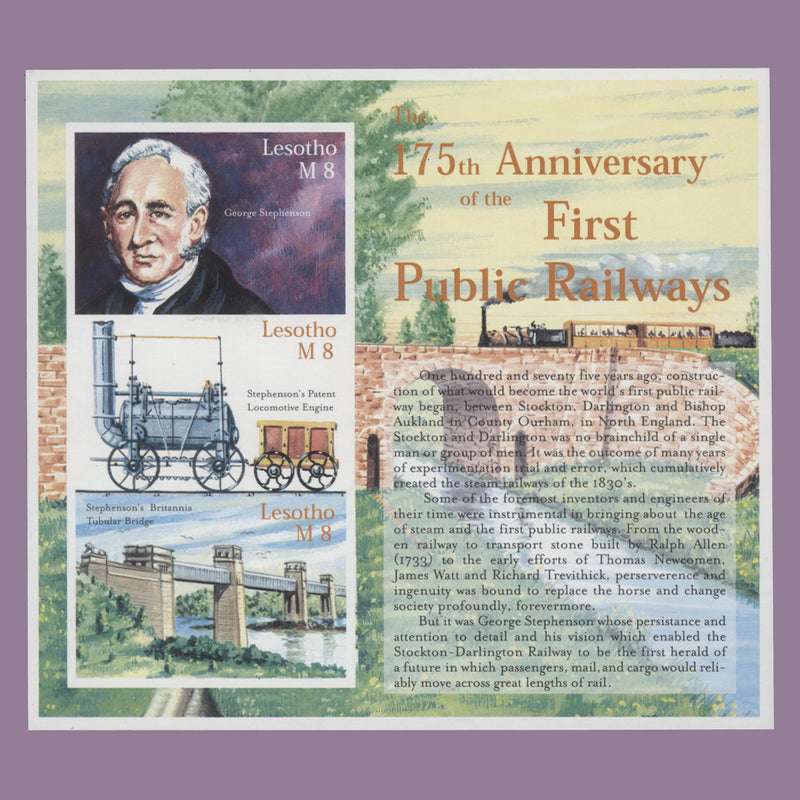 LSO20000612001Lesotho 2000 First Public Railway Anniversary imperf proof sheetlet