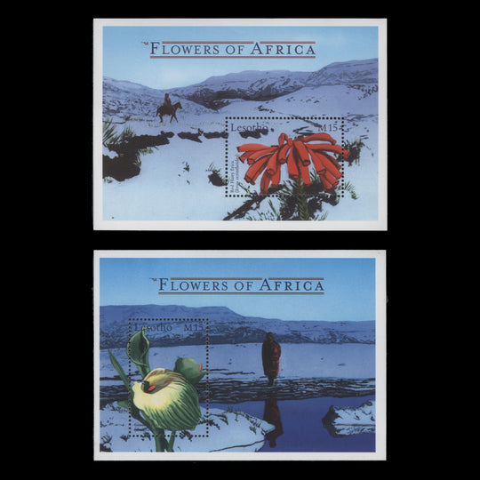 Lesotho 2000 (MNH) African Flowers miniature sheets