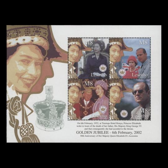 Lesotho 2002 (MNH) Golden Jubilee sheetlet