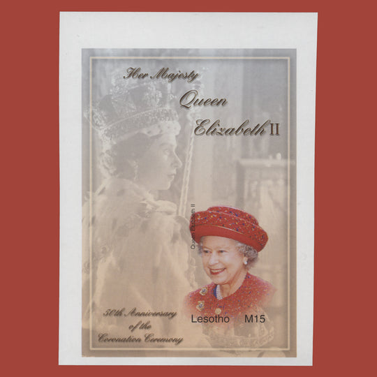 Lesotho 2004 M15 Coronation Anniversary imperf proof miniature sheet