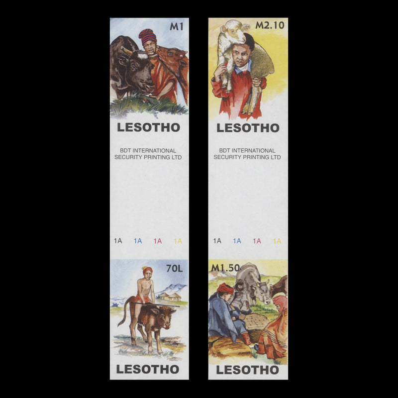 Lesotho 2006 Herdboys imperf proof imprint/plate gutter pairs