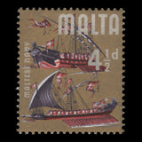 Malta 1965 (Variety) 4½d Galleys of Knights of St John with silver shift