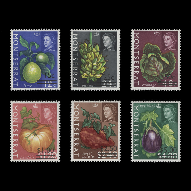 Montserrat 1968 (MNH) Crops Provisionals with upright watermark