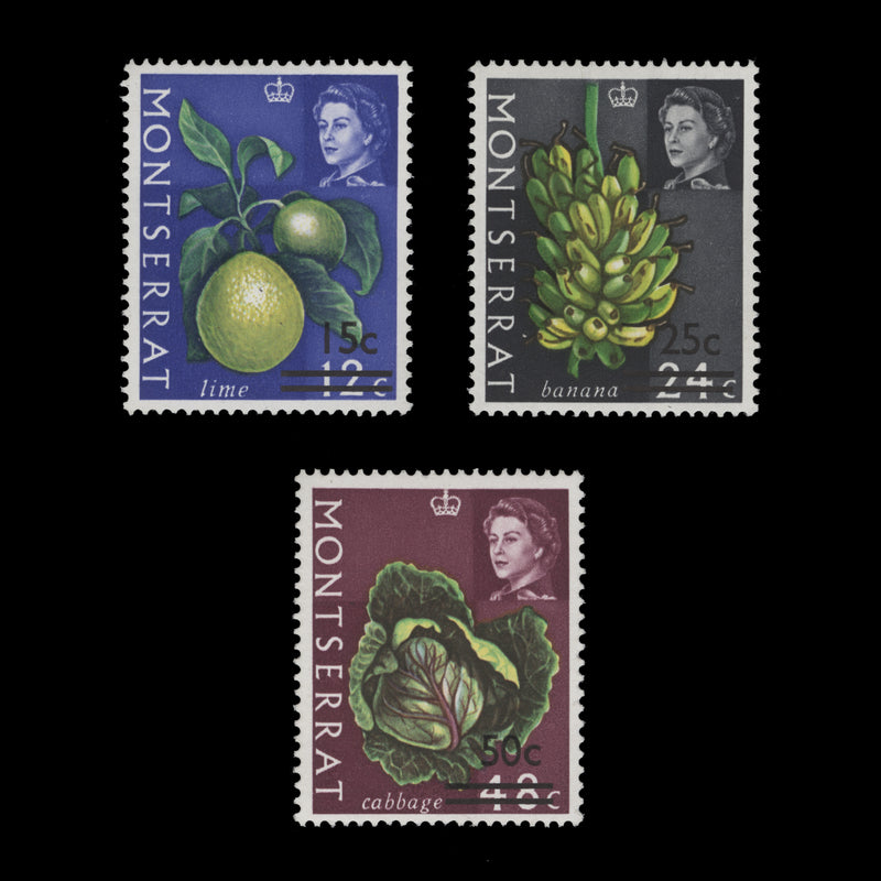 Montserrat 1969 (MNH) Crops Provisionals, sideways watermark