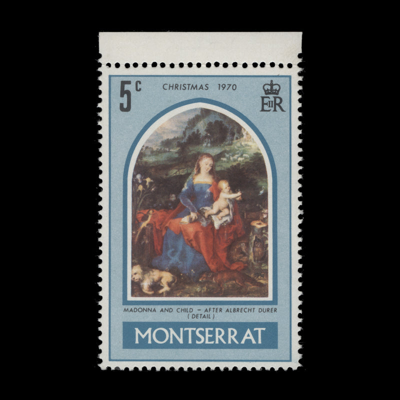 Montserrat 1970 (Variety) 5c Christmas with inverted watermark