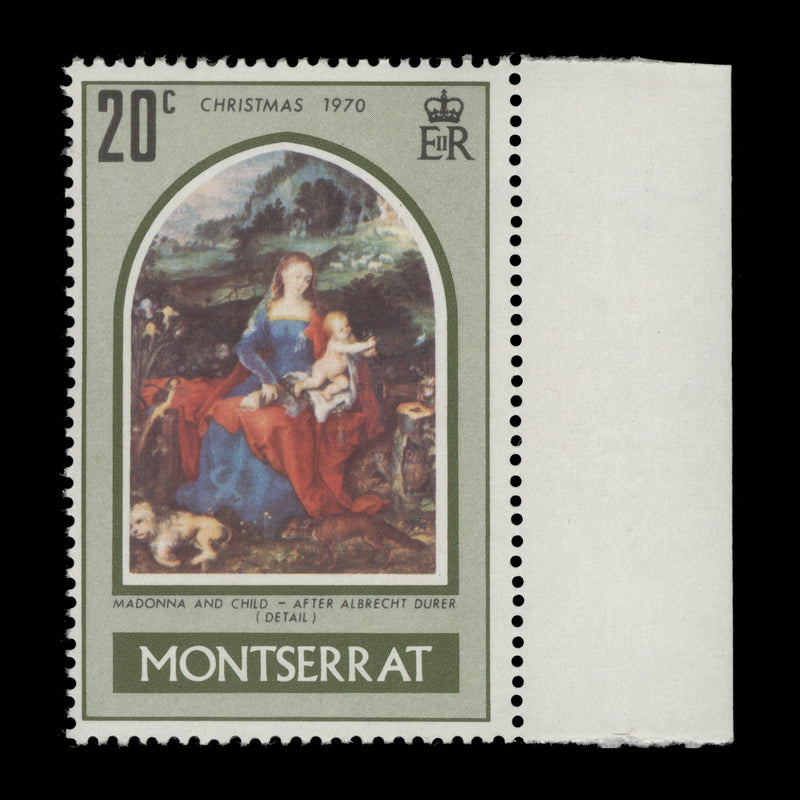 Montserrat 1970 (Variety) 20c Christmas with inverted watermark