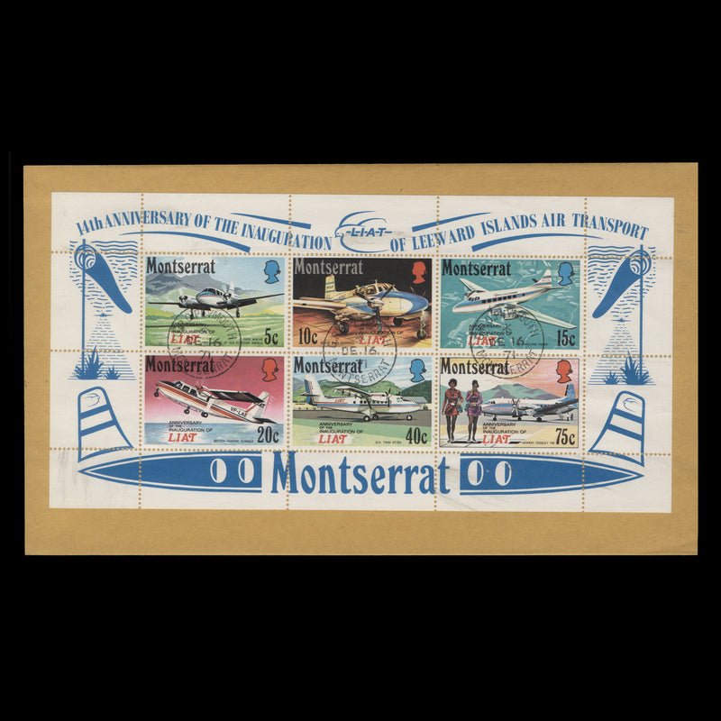 Montserrat 1971 LIAT Anniversary miniature sheet first day cover