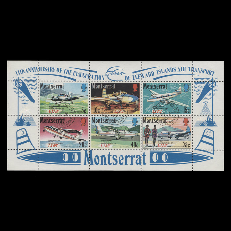 Montserrat 1971 (Used) LIAT Anniversary miniature sheet