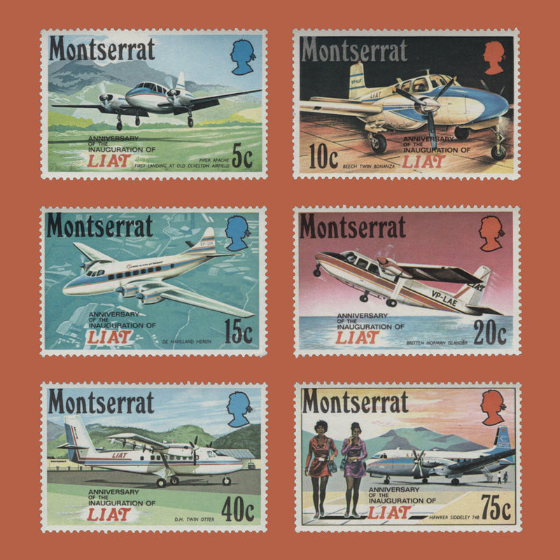 Montserrat 1971 (MNH) LIAT Anniversary set