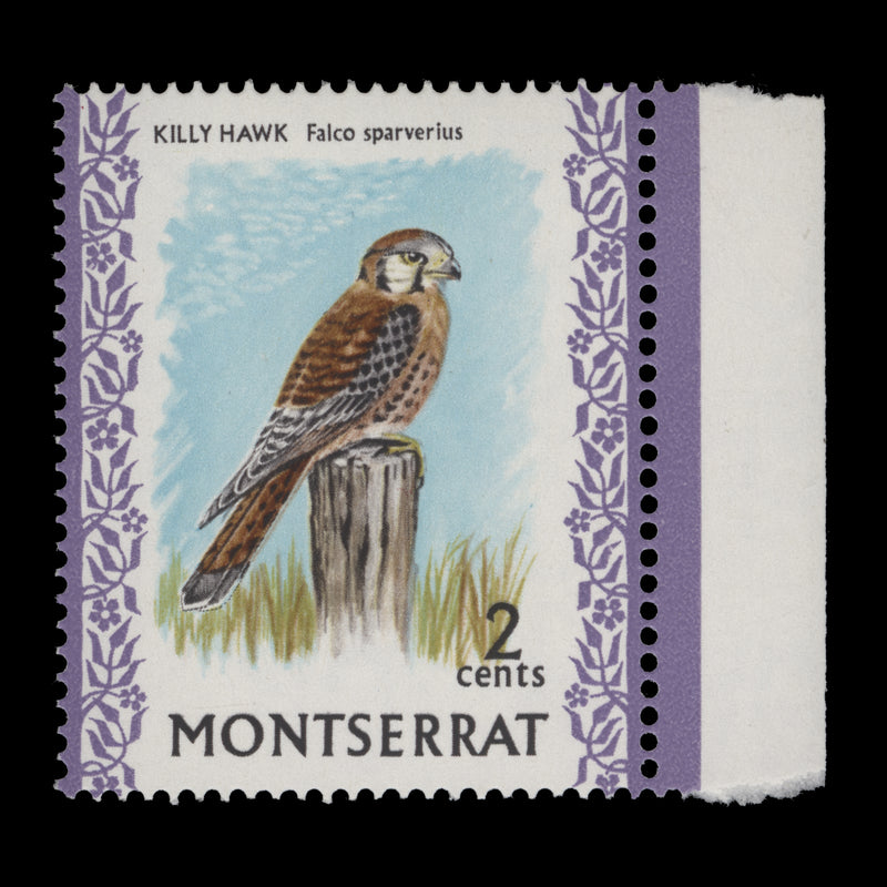 Montserrat 1972 (Variety) 2c American Kestrel with inverted watermark
