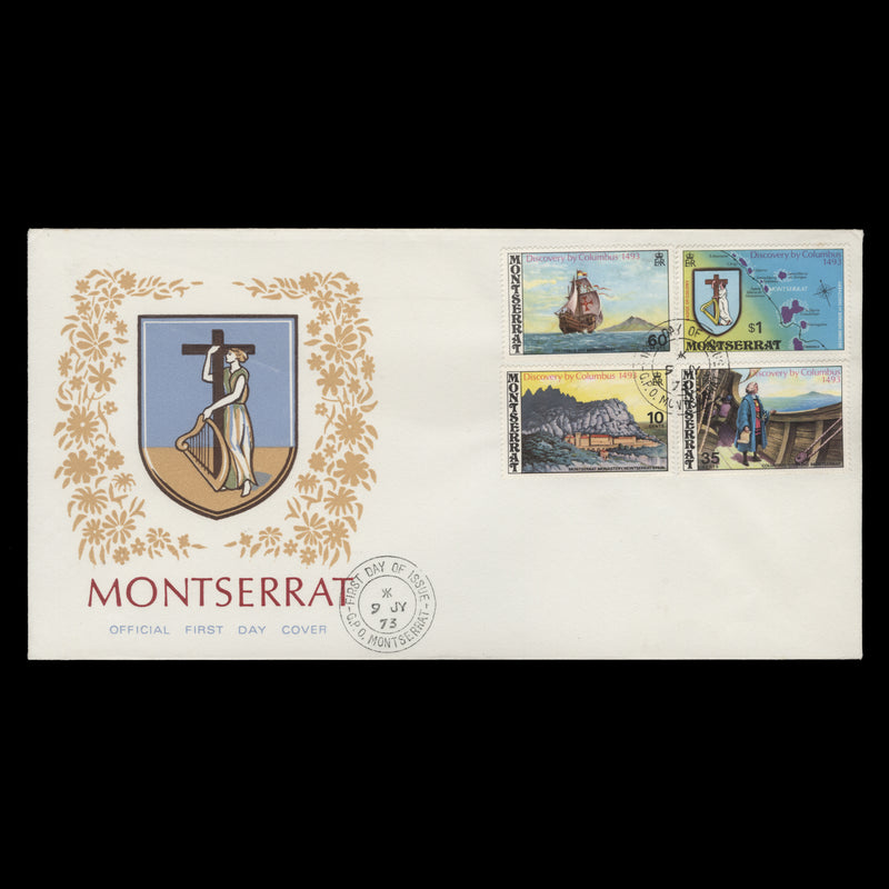 Montserrat 1973 Discovery by Columbus first day cover