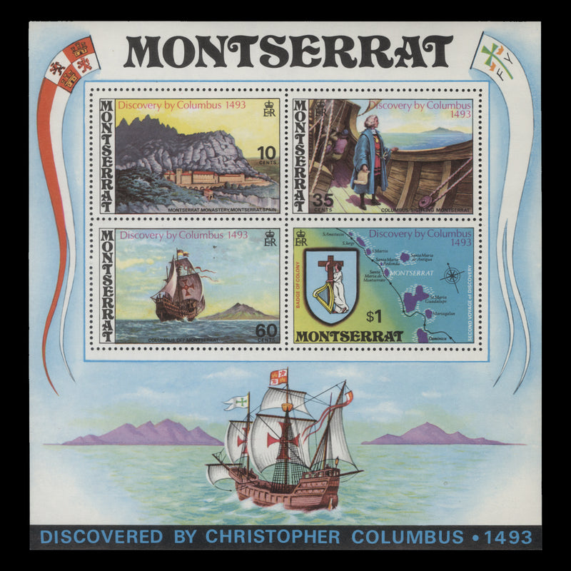 Montserrat 1973 (MNH) Discovery by Columbus miniature sheet