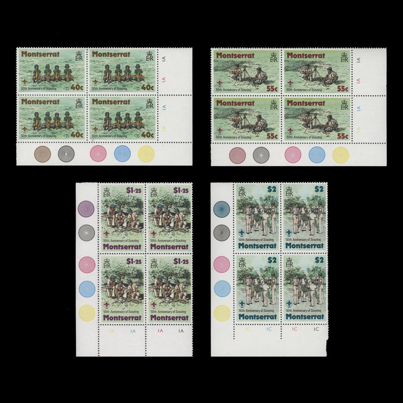 Montserrat 1979 (MNH) Boy Scout Anniversary plate blocks