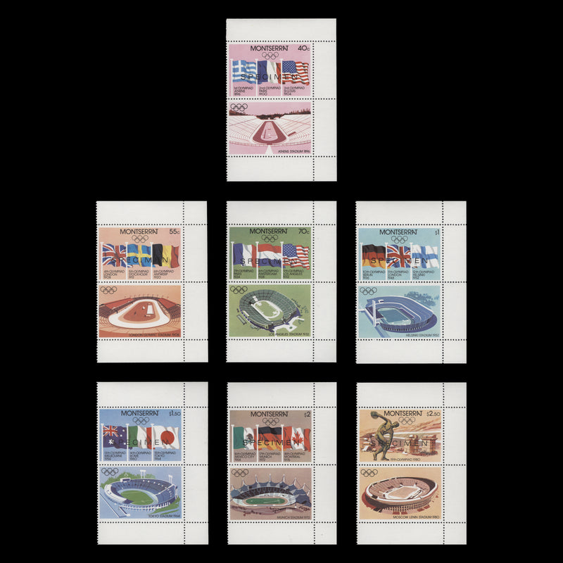Montserrat 1980 (MNH) Olympic Games, Moscow set with SPECIMEN overprint