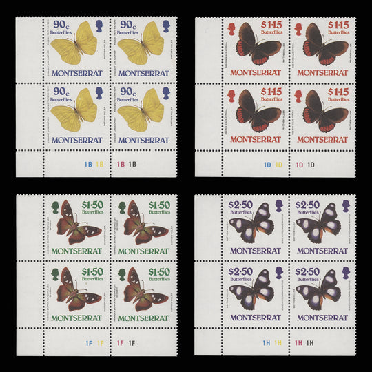 Montserrat 1987 (MNH) Butterflies plate blocks