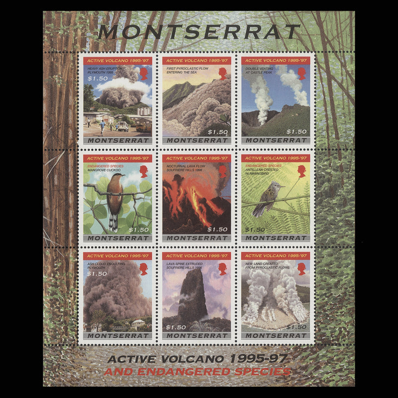 Montserrat 1997 (MNH) Active Volcano/Endangered Species sheetlet