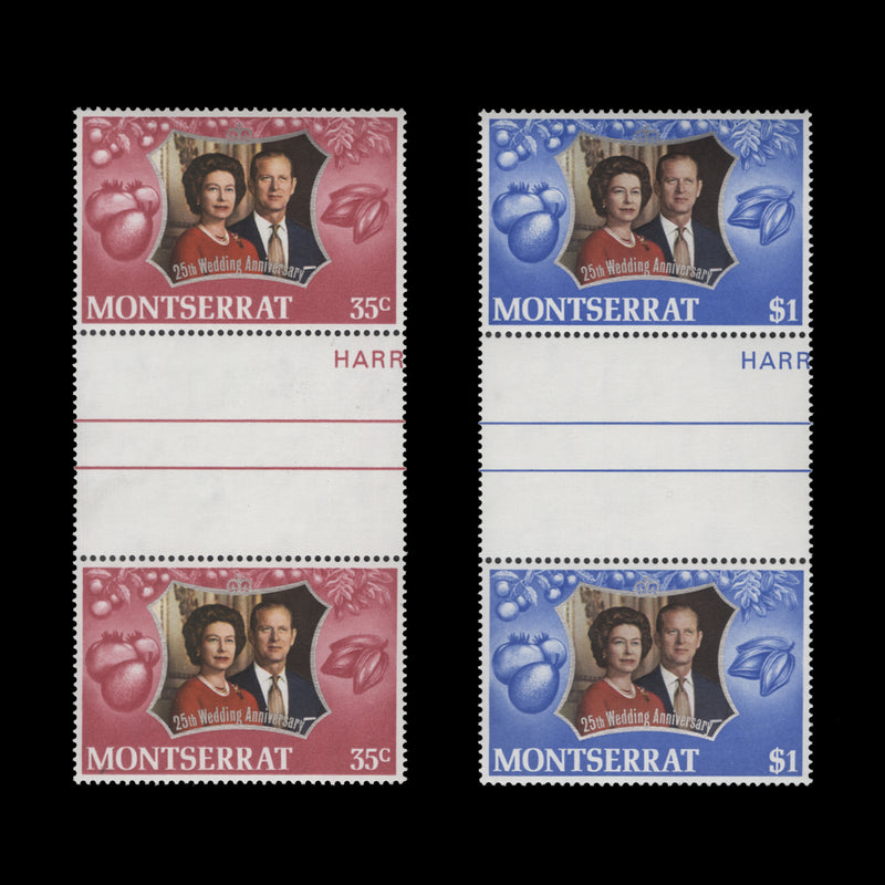 Montserrat 1972 (MNH) Royal Silver Wedding gutter pairs