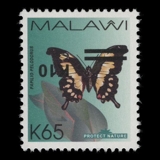 Malawi 2023 (Variety) K10/K65 Papilio Pelodorus with inverted surcharge