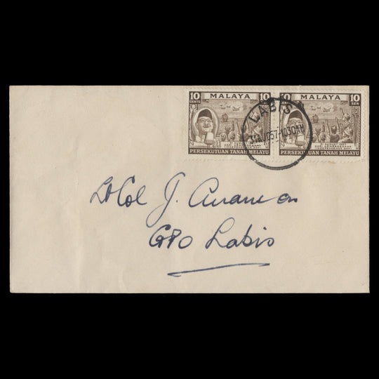 Malaya 1957 Independence Day first day cover, LABIS