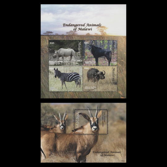 Malawi 2009 Endangered Animals miniature sheets