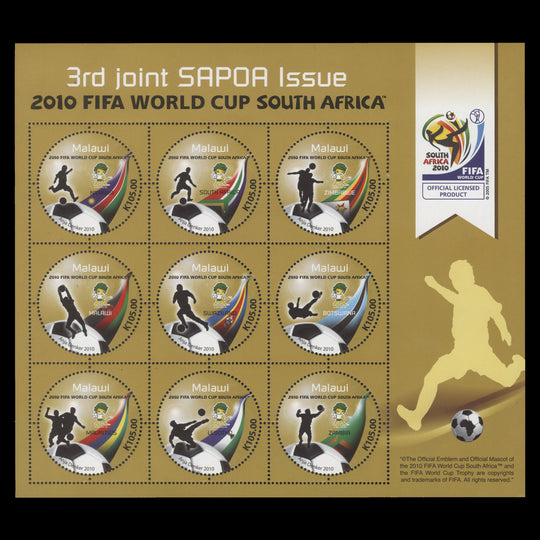 Malawi 2010 (MNH) World Cup Football, South Africa sheetlet