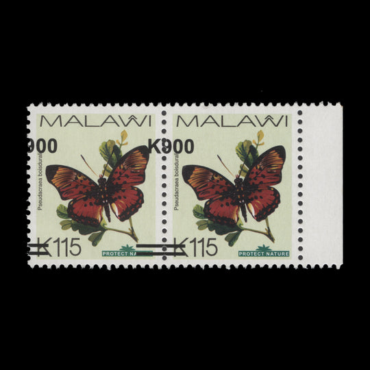 Malawi 2020 (Variety) K900/K115 pair with surcharge shift
