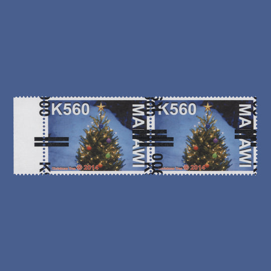 Malawi 2021 (Variety) K900/K560 Christmas Tree pair with double surcharge