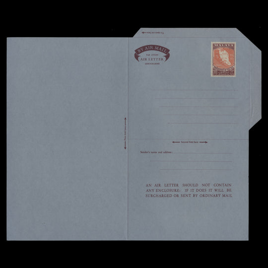 Malaya 1957 Federation Map aerogramme