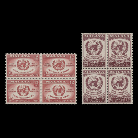 Malaya 1958 (MNH) ECAFE Conference blocks