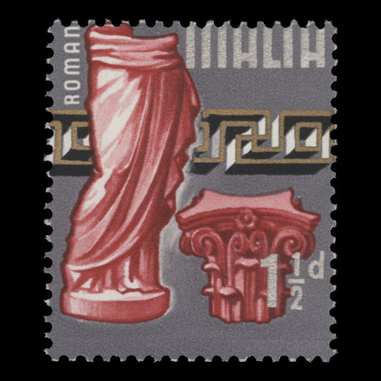 Malta 1965 (Variety) 1½d Roman Era with perforation shift