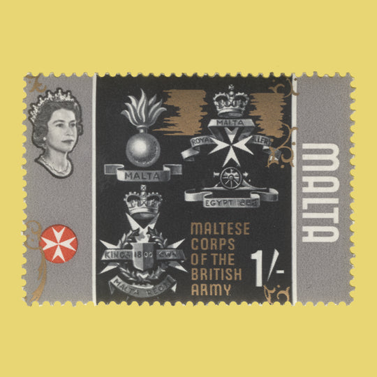 Malta 1965 (Variety) 1s Maltese Corps with gold shift