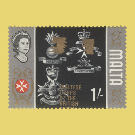 Malta 1965 (Variety) 1s Maltese Corps with gold shift