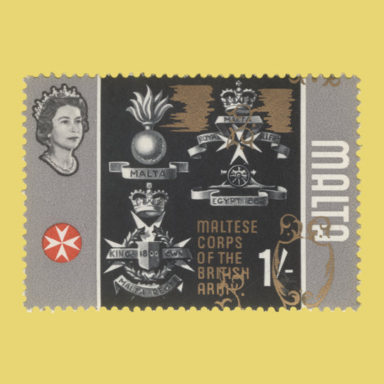 Malta 1965 (Variety) 1s Maltese Corps with gold shift