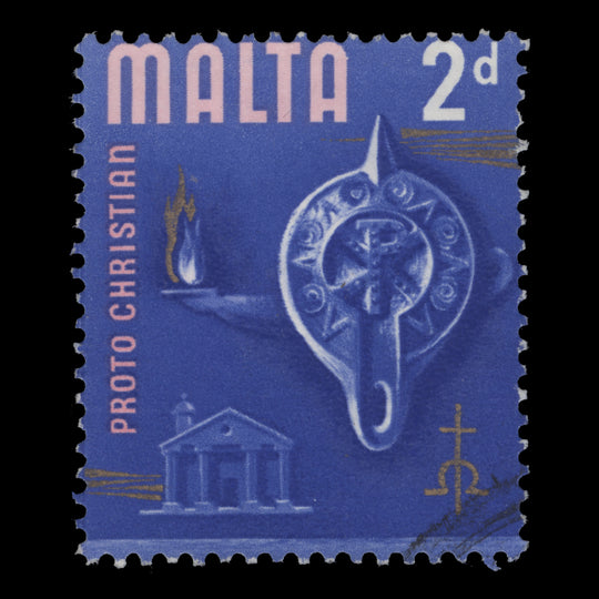 Malta 1965 (Variety) 2d Proto Christian Era with perforation shift