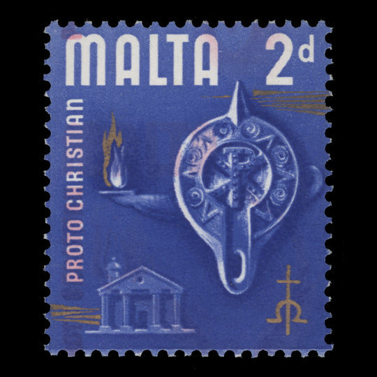 Malta 1965 (Variety) 2d Proto Christian Era with pink shift
