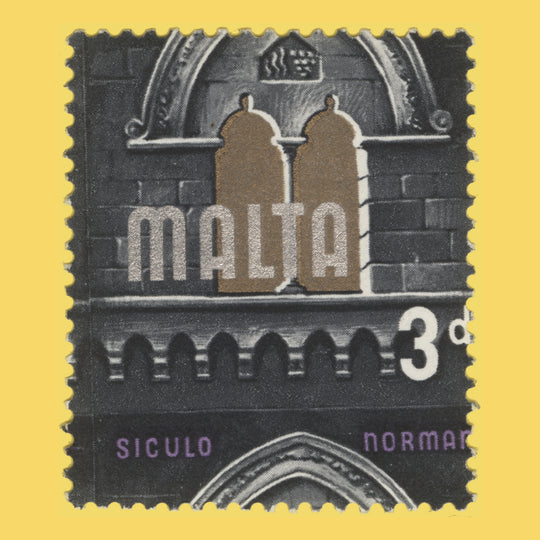 Malta 1965 (Variety) 3d Siculo Norman with perforation shift
