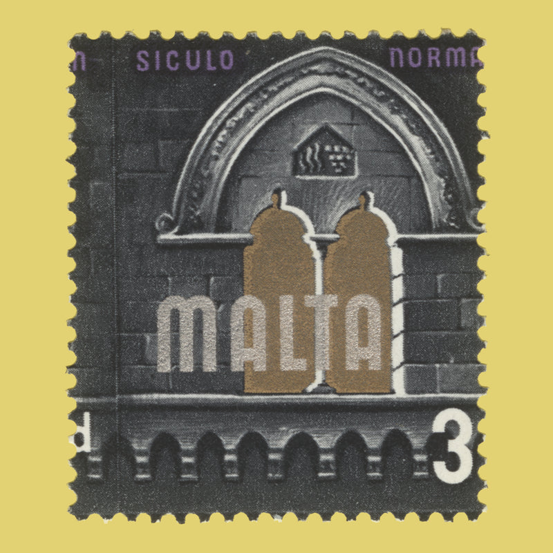 Malta 1965 (Variety) 3d Siculo Norman with perforation shift