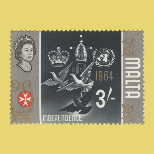 Malta 1965 (Variety) 3s Independence with gold shift