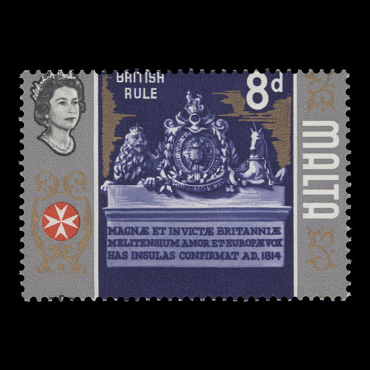 Malta 1965 (Variety) 8d British Rule with perforation shift