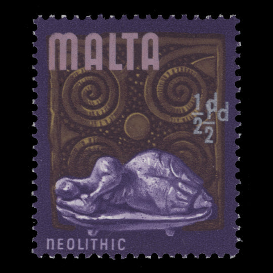 Malta 1965 (Variety) ½d Neolithic Era with double white