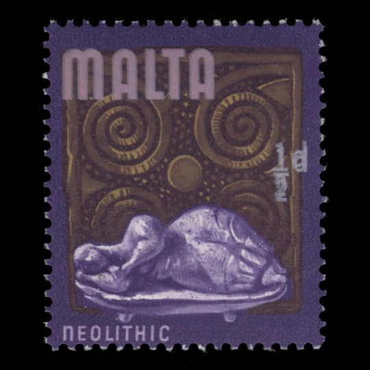 Malta 1965 (Variety) ½d Neolithic Era with double white