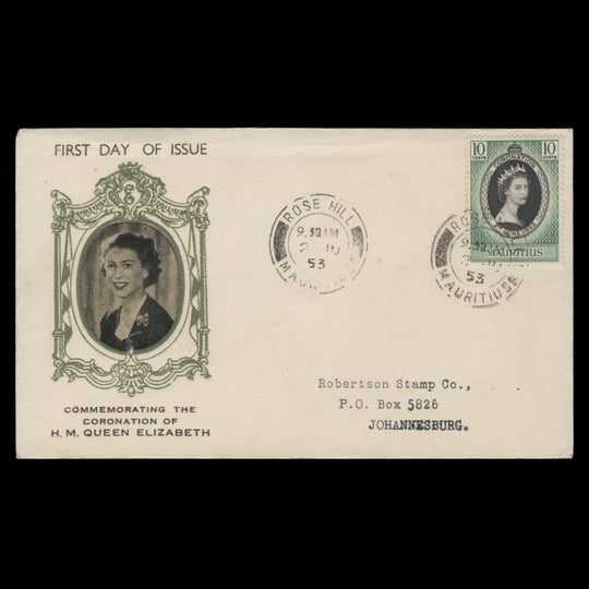 Mauritius 1953 Coronation first day cover, ROSE HILL