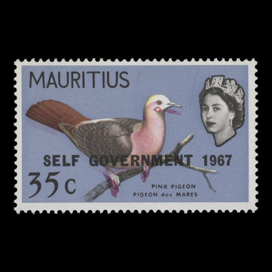 Mauritius 1967 (Variety) 35c Self Government provisional with pink shift
